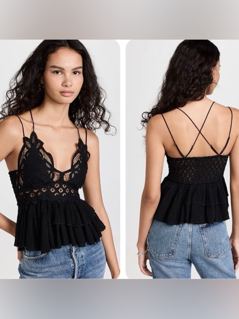 Free People One Adella Tank in Black